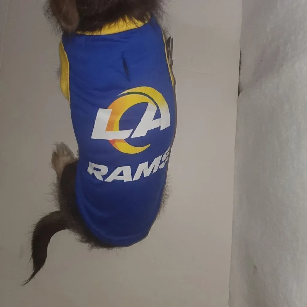 Silver Paw Los Angeles Rams Doggie T Shirt Jersey Size Medium